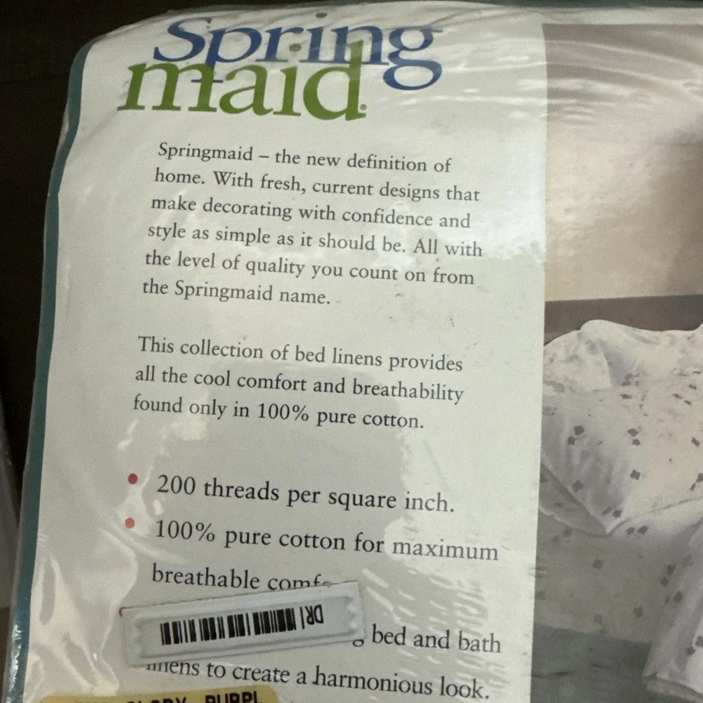 ViTG Springmaid King Flat Sheet White Floral 78